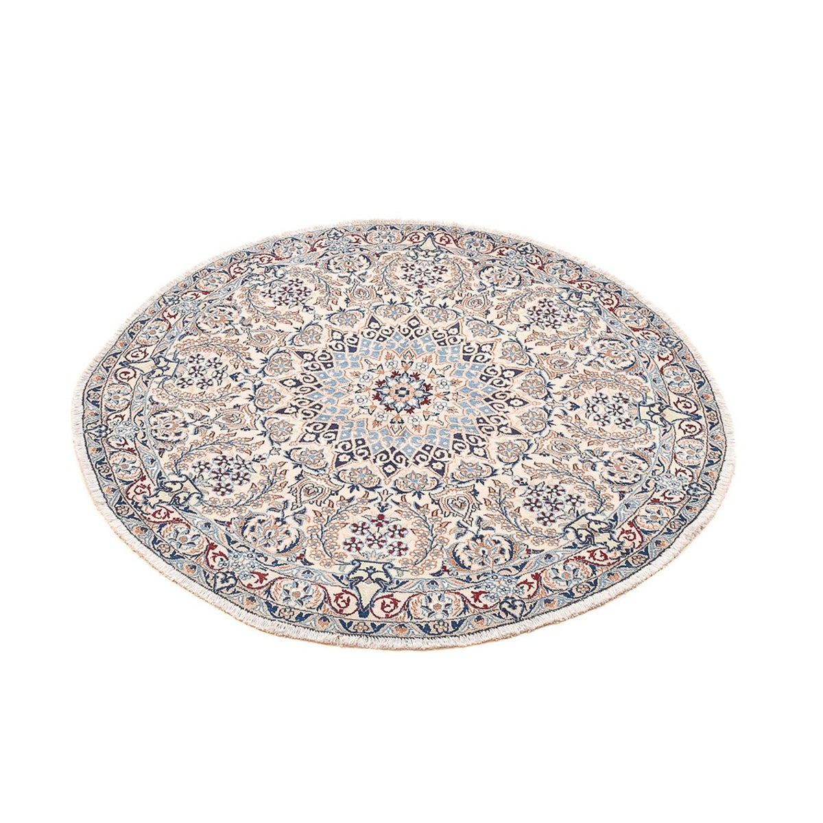 Alfombra Persa - Nain - Real redondo  - 136 x 136 cm - gris