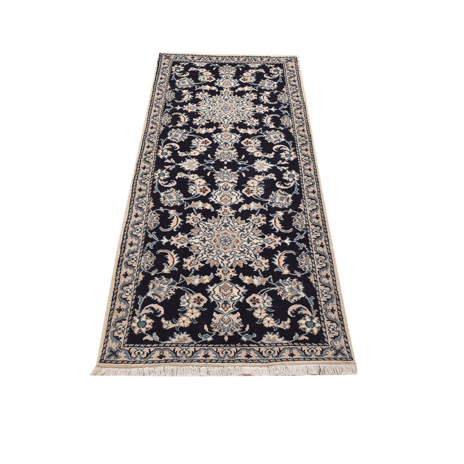 Alfombra de pasillo Alfombra persa - Nain - 189 x 75 cm - azul oscuro