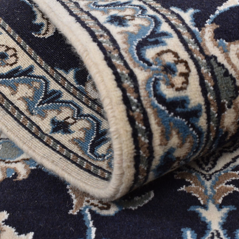 Alfombra de pasillo Alfombra persa - Nain - 200 x 79 cm - azul oscuro