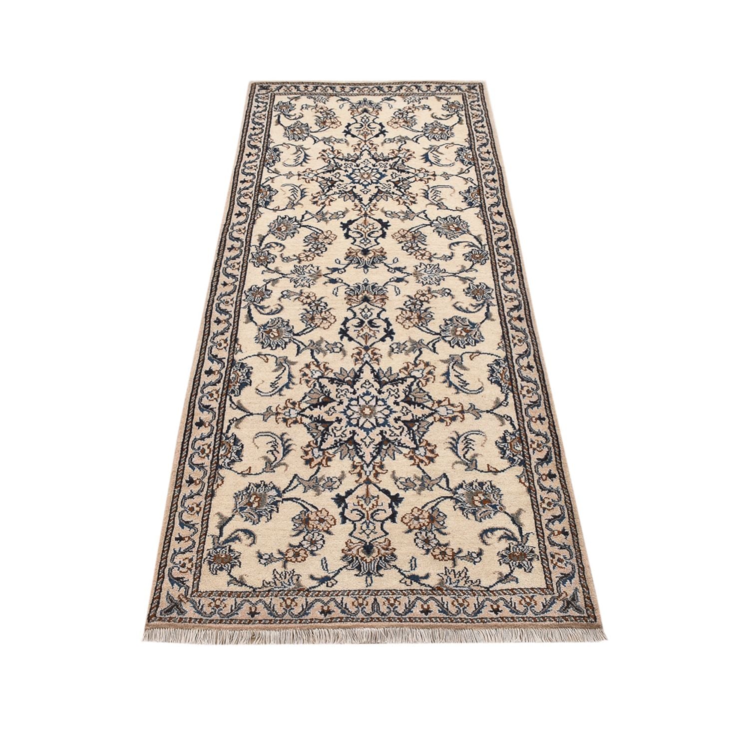 Alfombra de pasillo Alfombra persa - Nain - 205 x 79 cm - beige