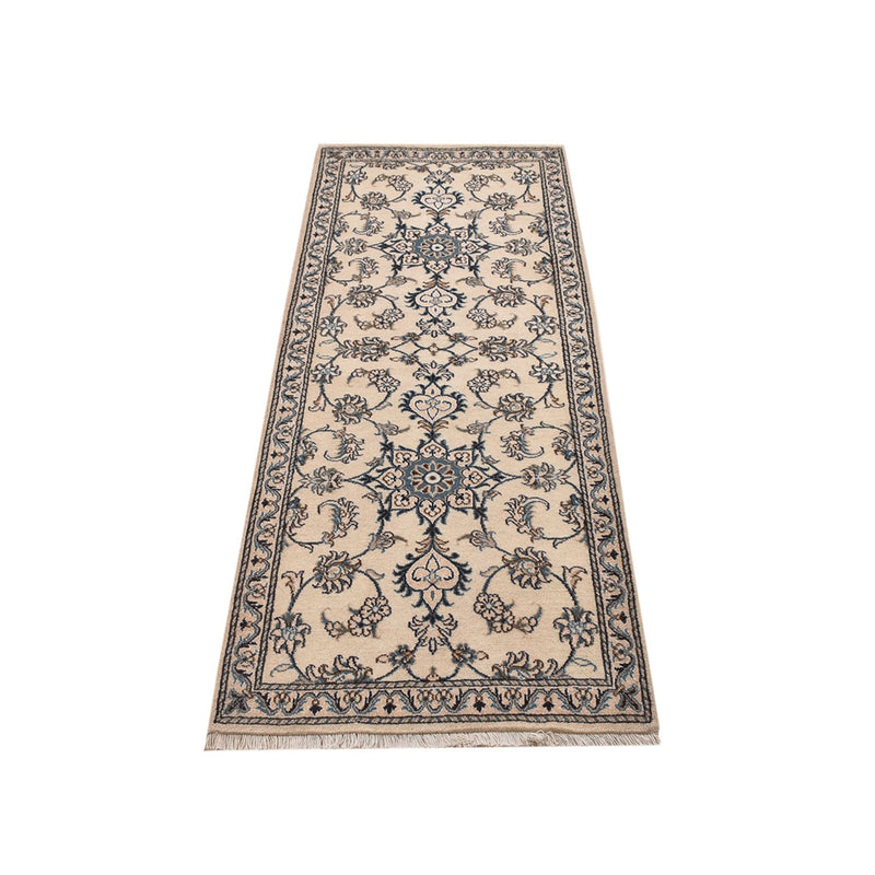 Alfombra de pasillo Alfombra persa - Nain - 201 x 77 cm - beige