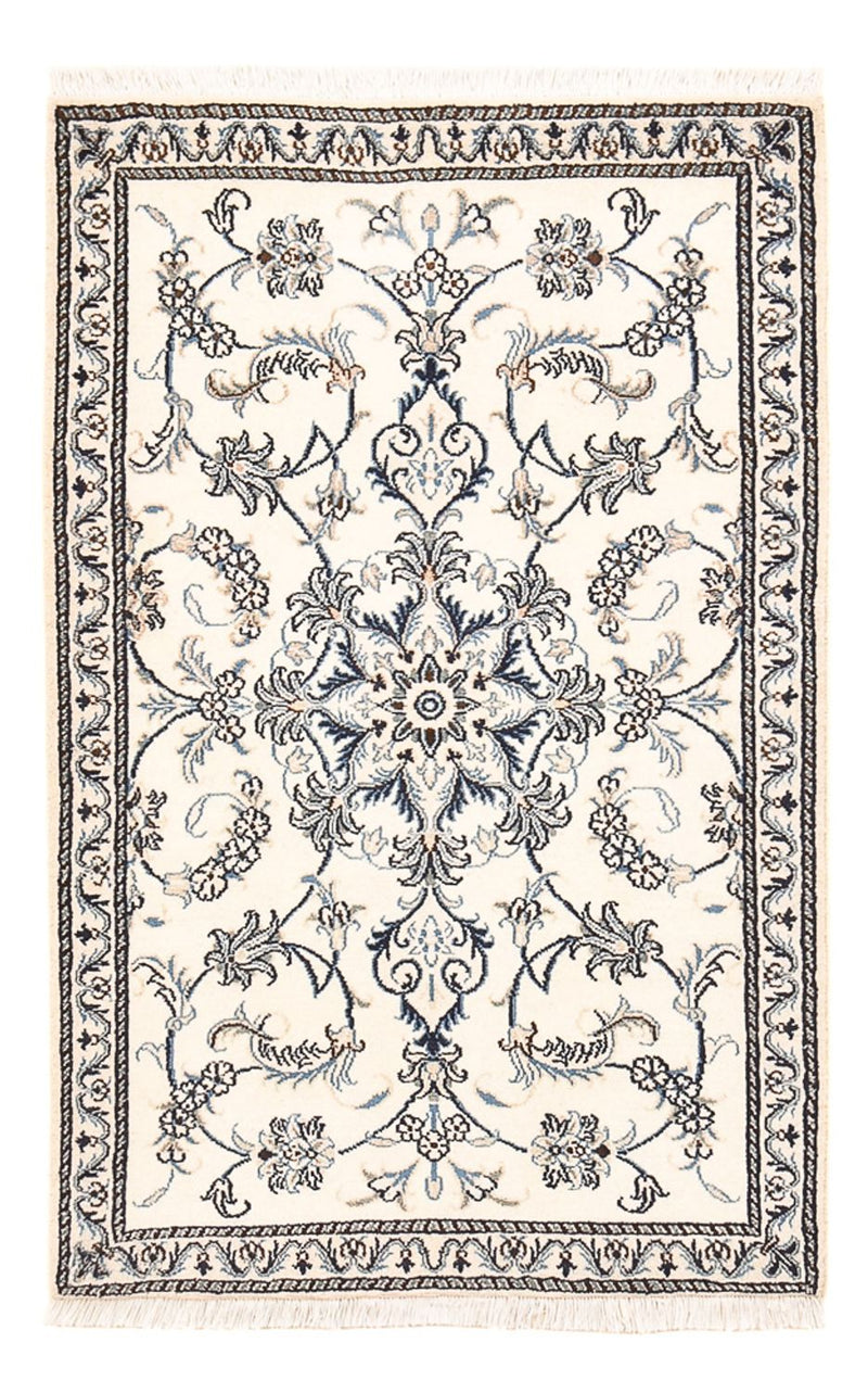 Alfombra persa - Nain - 140 x 88 cm - gris claro