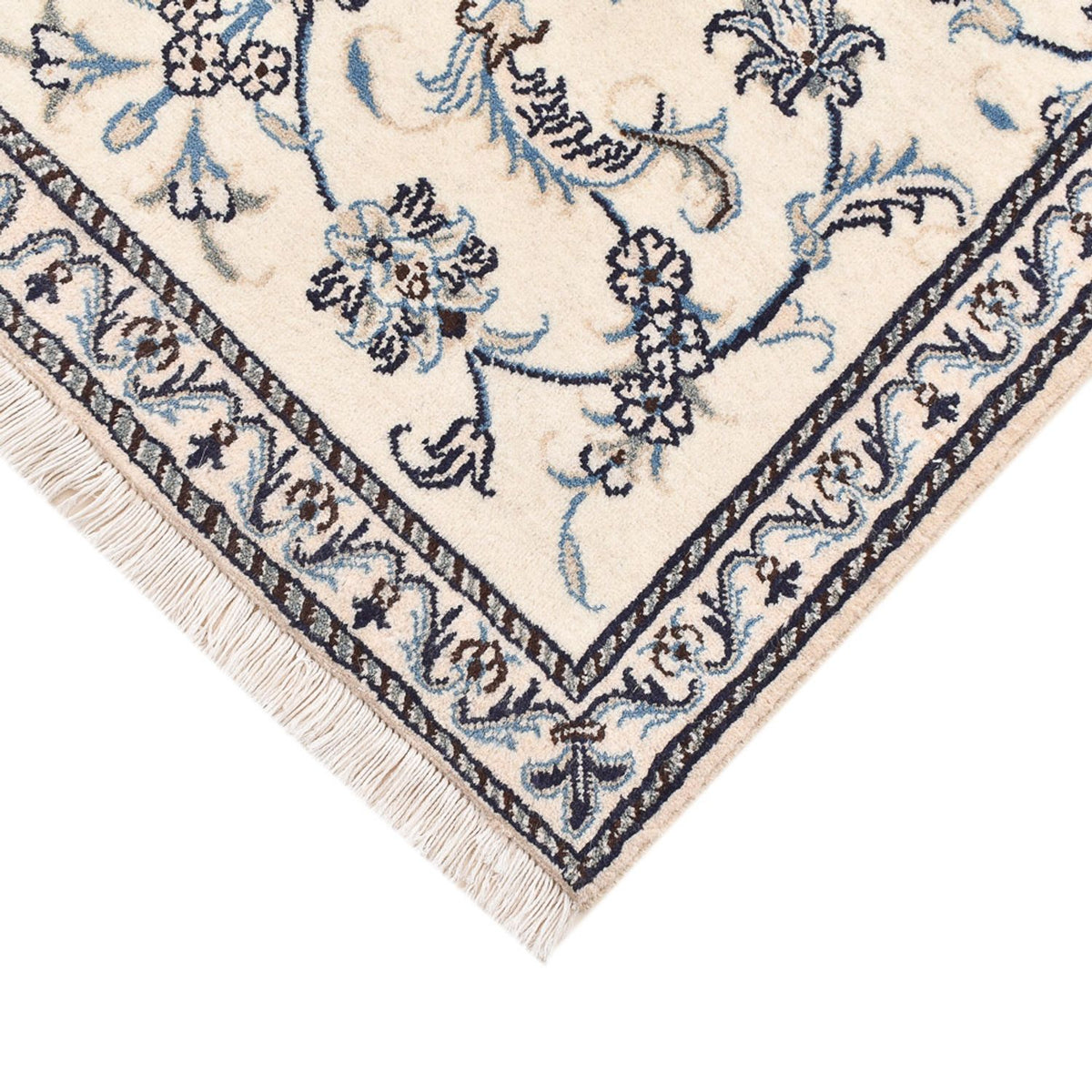 Alfombra persa - Nain - 140 x 88 cm - gris claro