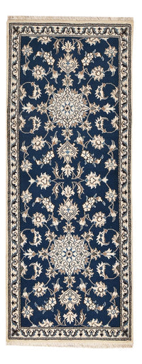 Alfombra de pasillo Alfombra persa - Nain - 197 x 76 cm - azul oscuro