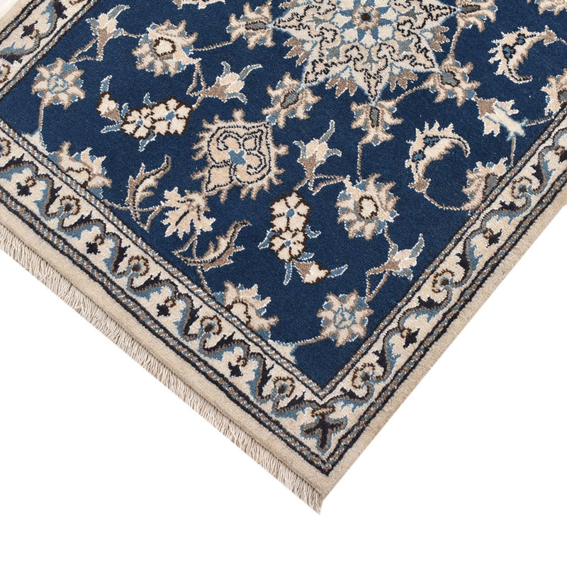 Alfombra de pasillo Alfombra persa - Nain - 197 x 76 cm - azul oscuro