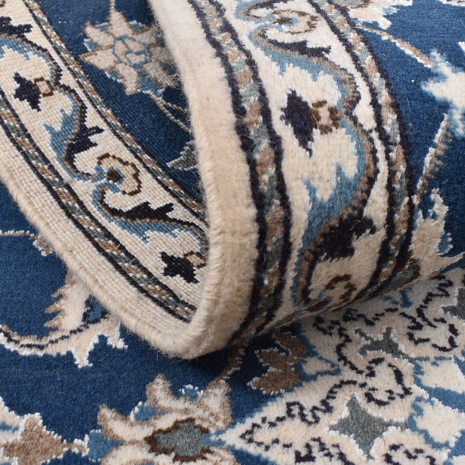 Alfombra de pasillo Alfombra persa - Nain - 197 x 76 cm - azul oscuro