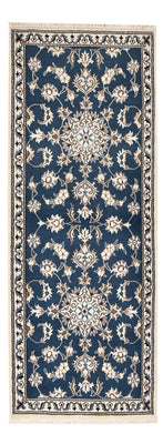 Alfombra de pasillo Alfombra persa - Nain - 195 x 77 cm - azul marino