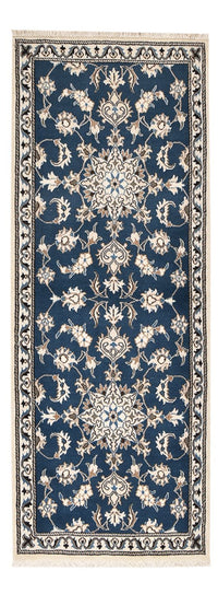 Alfombra de pasillo Alfombra persa - Nain - 195 x 77 cm - azul marino