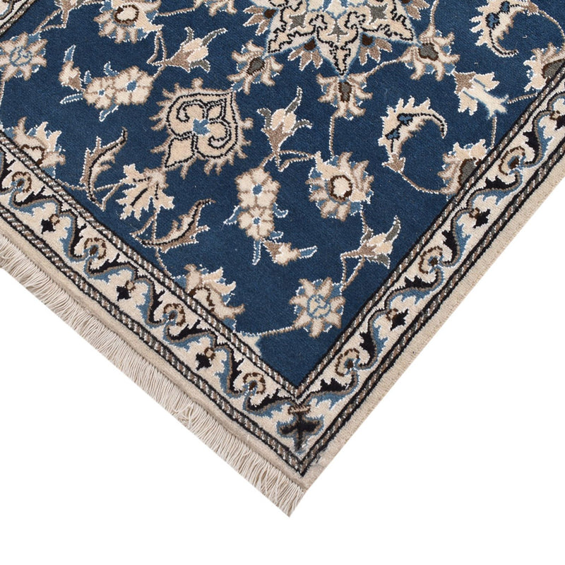 Alfombra de pasillo Alfombra persa - Nain - 195 x 77 cm - azul marino