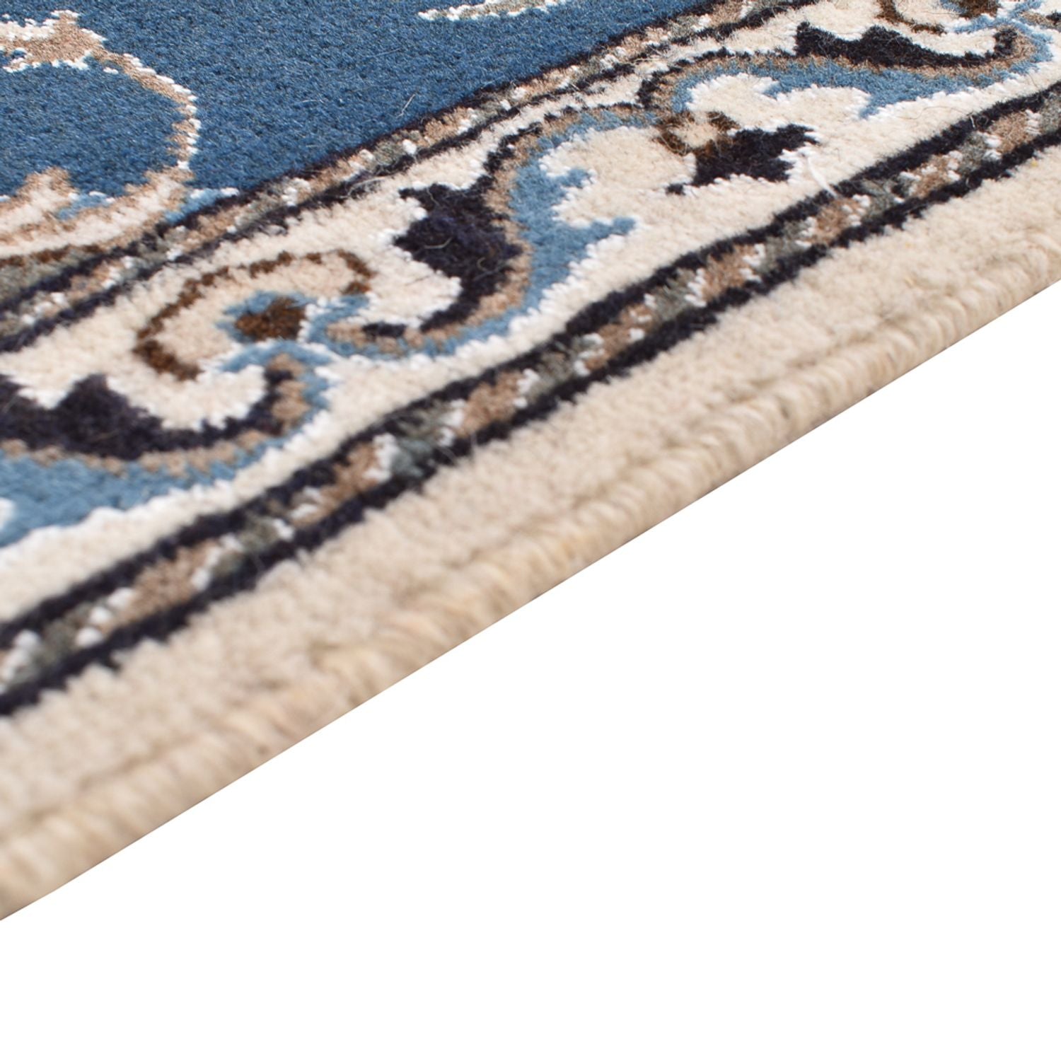 Alfombra de pasillo Alfombra persa - Nain - 195 x 77 cm - azul marino