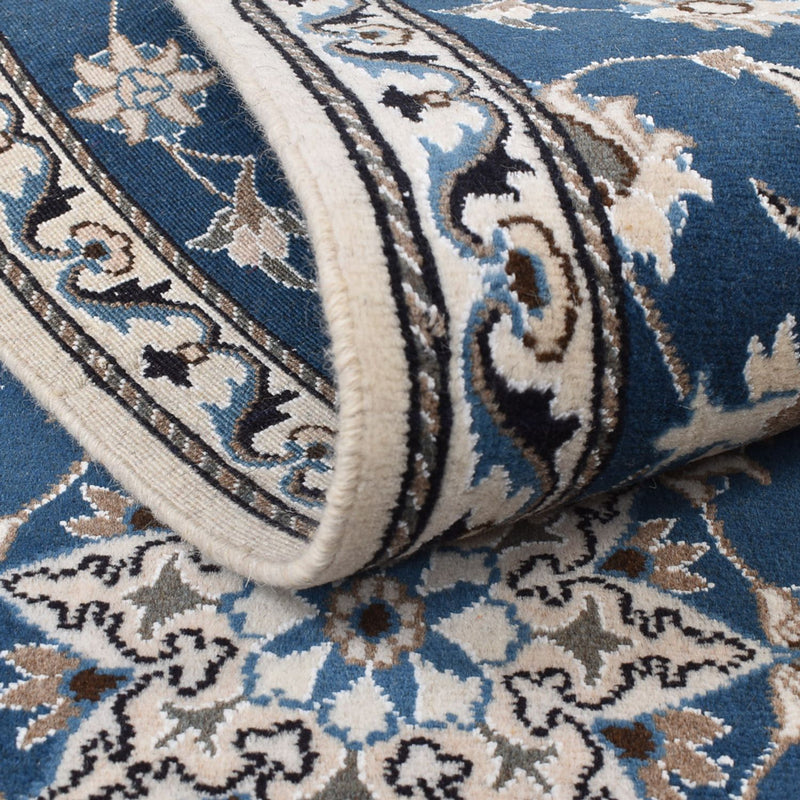 Alfombra de pasillo Alfombra persa - Nain - 195 x 77 cm - azul marino