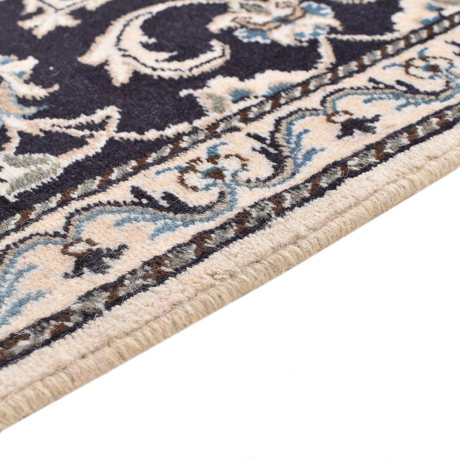 Alfombra persa - Nain - 135 x 70 cm - azul oscuro