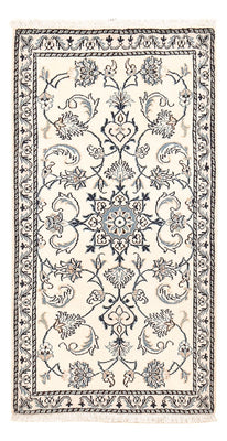 Alfombra persa - Nain - 137 x 71 cm - gris claro