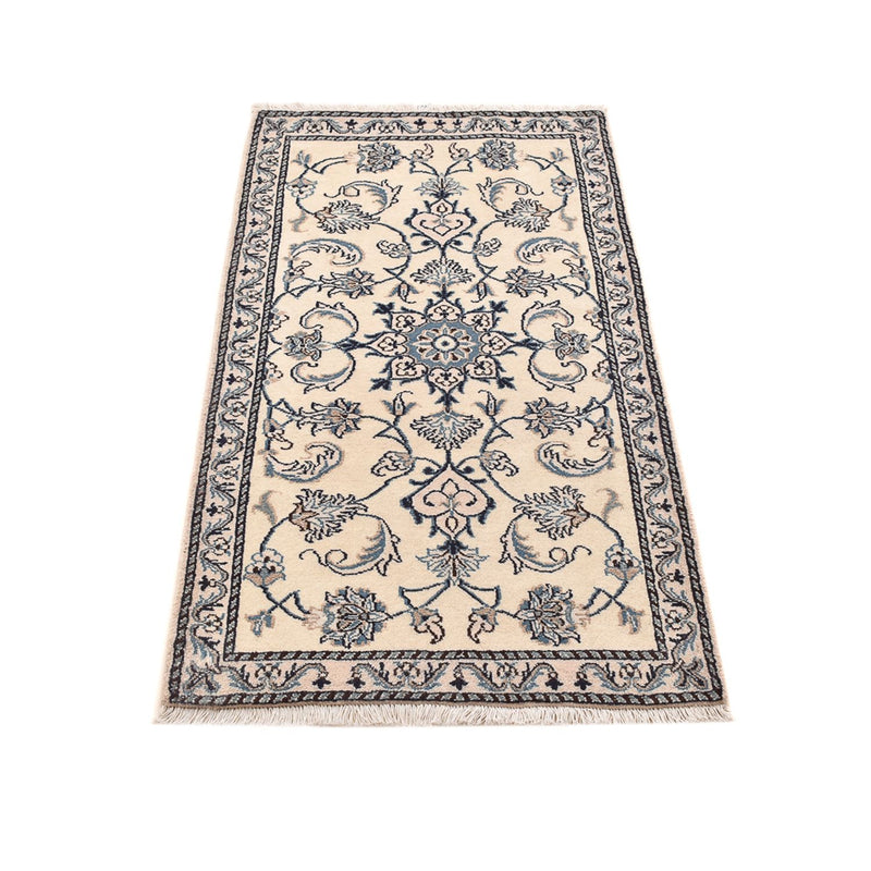 Alfombra persa - Nain - 137 x 71 cm - gris claro