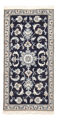 Alfombra persa - Nain - 141 x 67 cm - azul oscuro