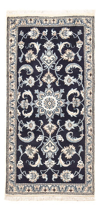 Alfombra persa - Nain - 141 x 67 cm - azul oscuro