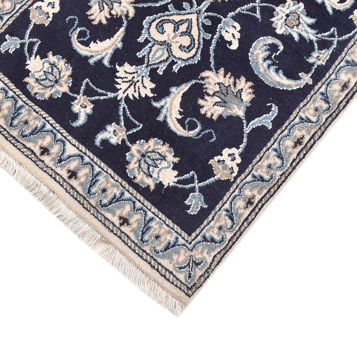 Alfombra persa - Nain - 141 x 67 cm - azul oscuro