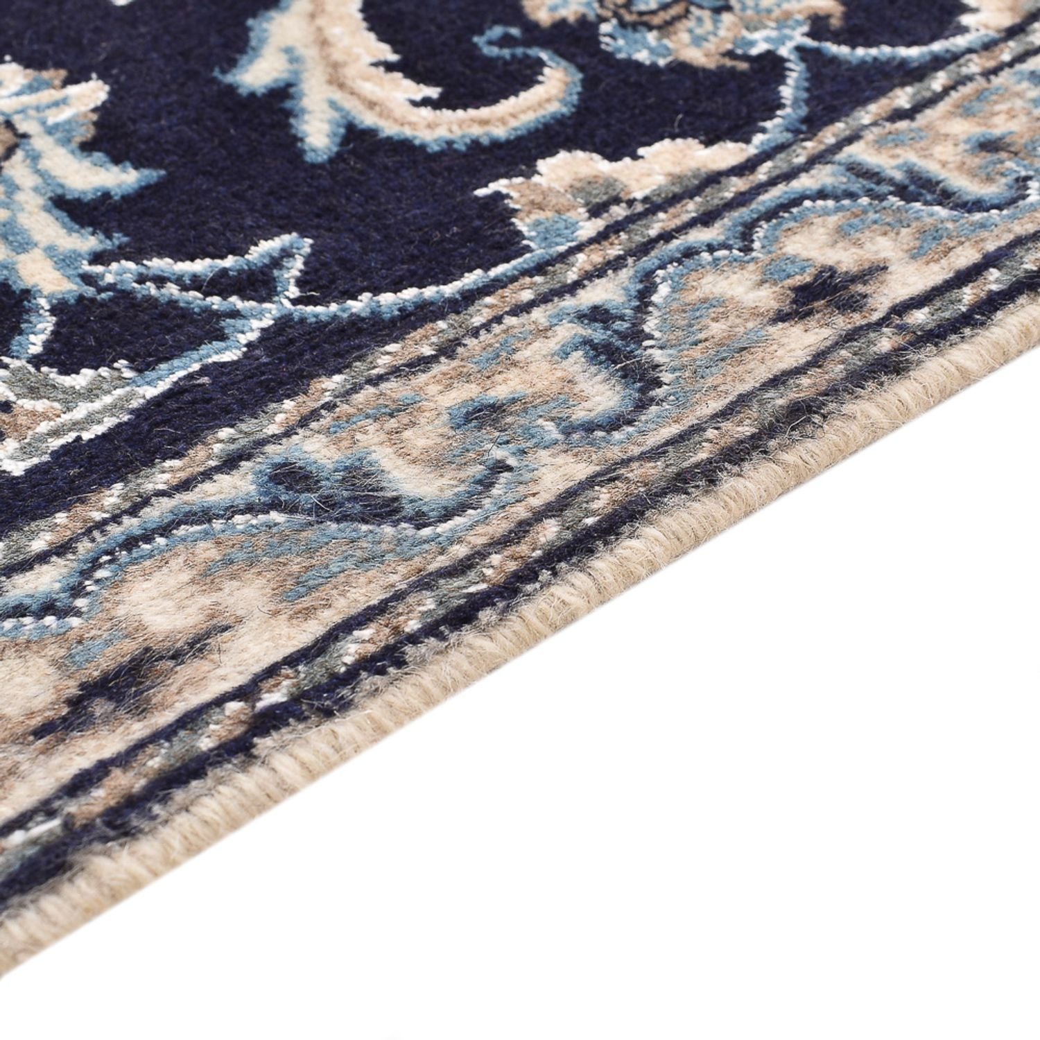 Alfombra persa - Nain - 141 x 67 cm - azul oscuro