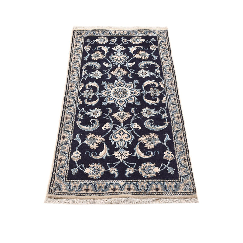Alfombra persa - Nain - 141 x 67 cm - azul oscuro