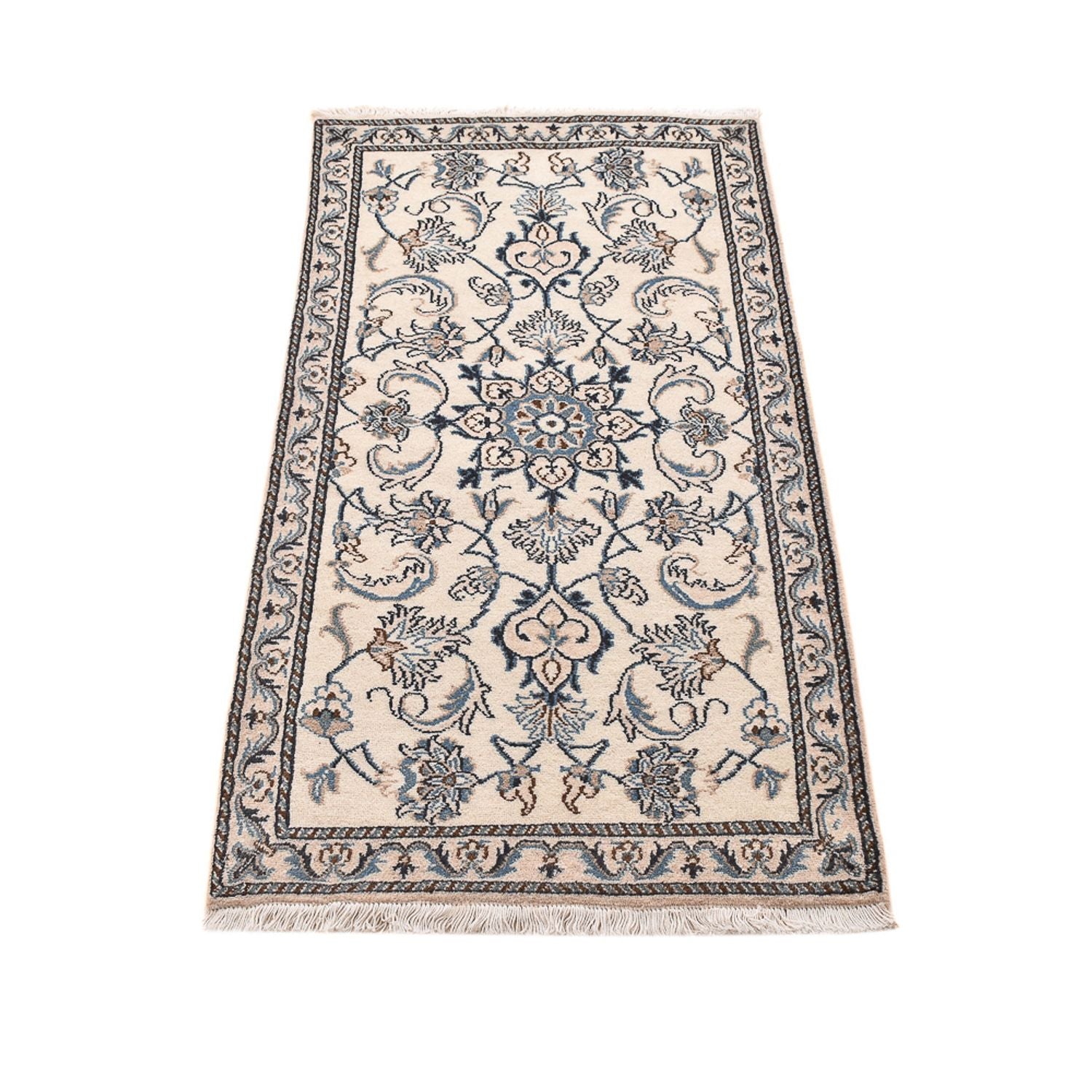 Alfombra persa - Nain - 143 x 68 cm - gris claro