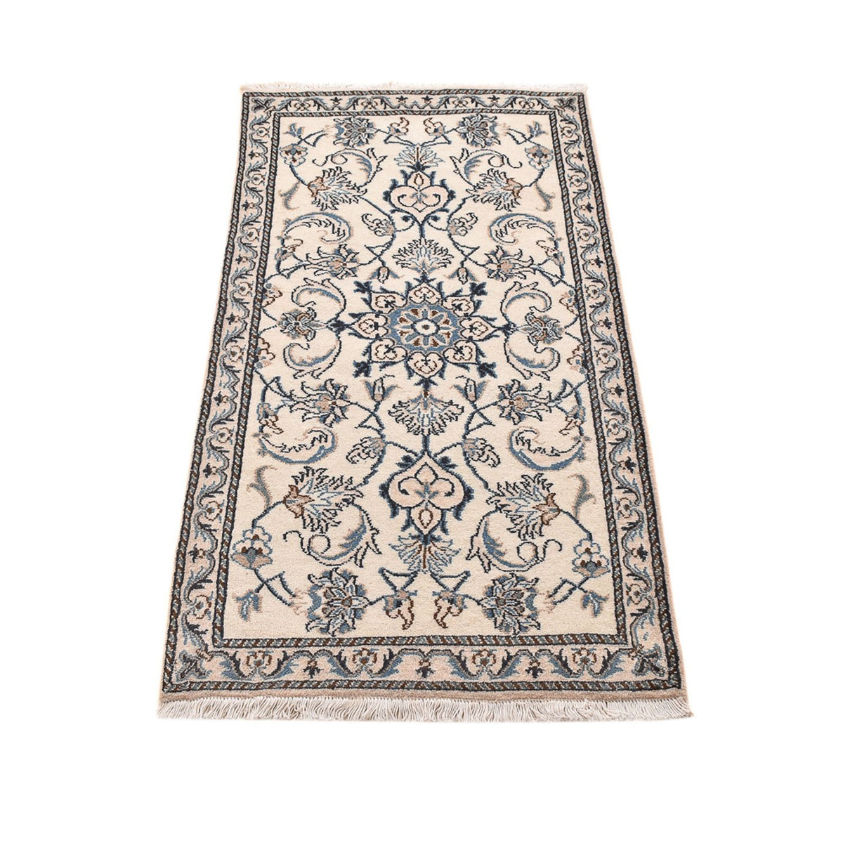 Alfombra persa - Nain - 143 x 68 cm - gris claro