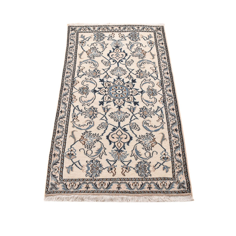 Alfombra persa - Nain - 143 x 68 cm - gris claro
