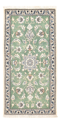 Alfombra persa - Nain - 139 x 66 cm - verde claro