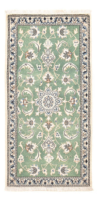 Alfombra persa - Nain - 139 x 66 cm - verde claro