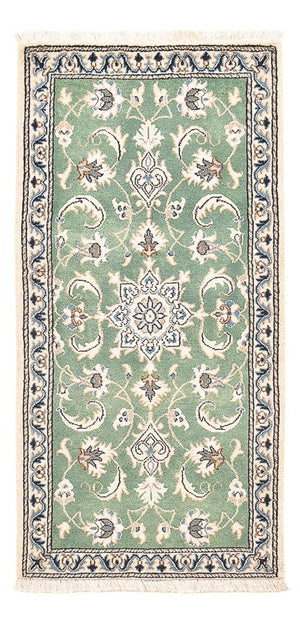 Alfombra persa - Nain - 139 x 66 cm - verde claro