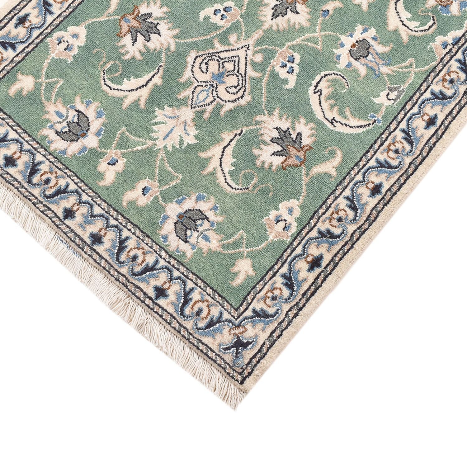 Alfombra persa - Nain - 139 x 66 cm - verde claro