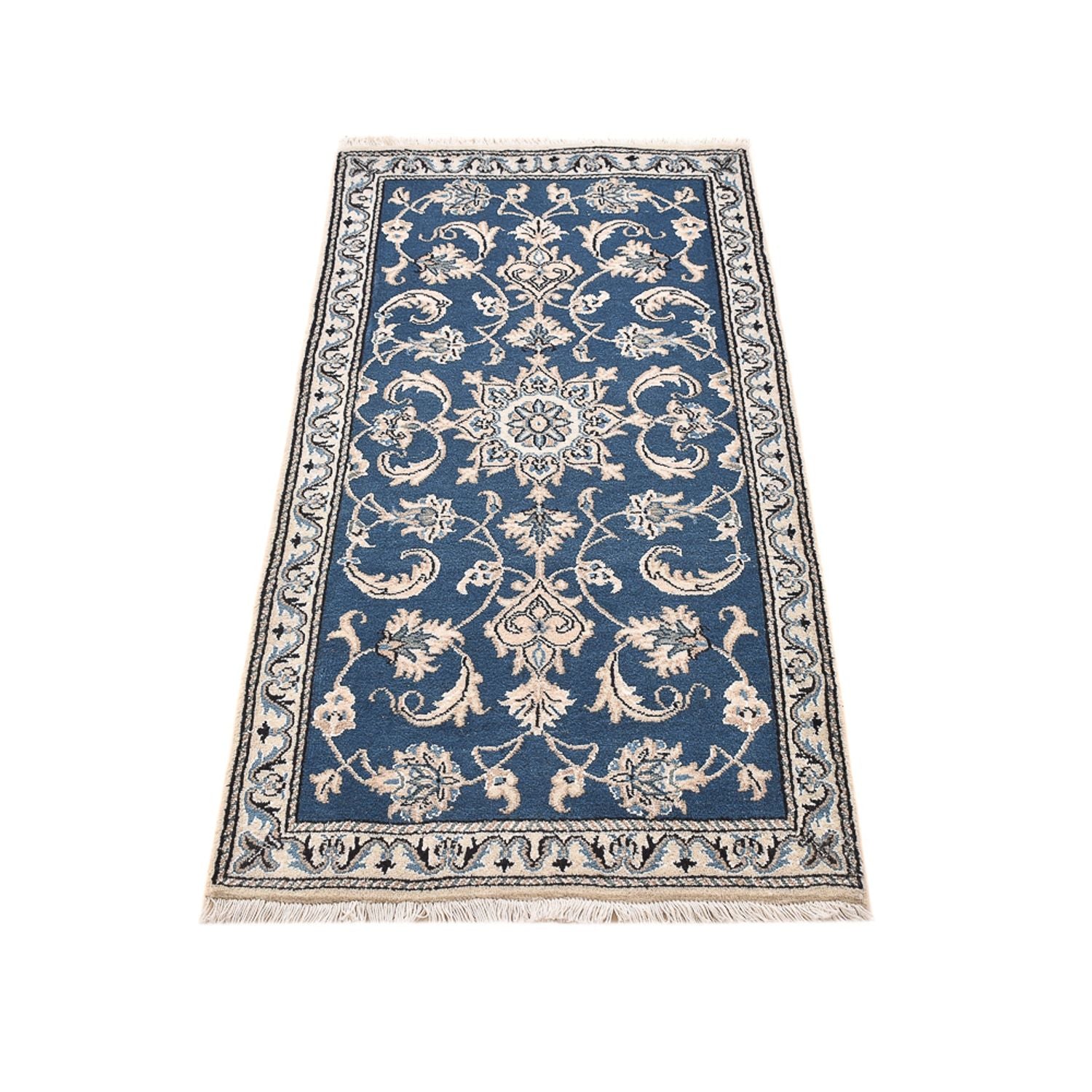 Alfombra persa - Nain - 146 x 68 cm - azul