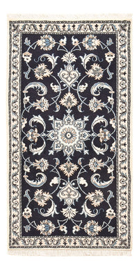Alfombra persa - Nain - 136 x 70 cm - azul oscuro