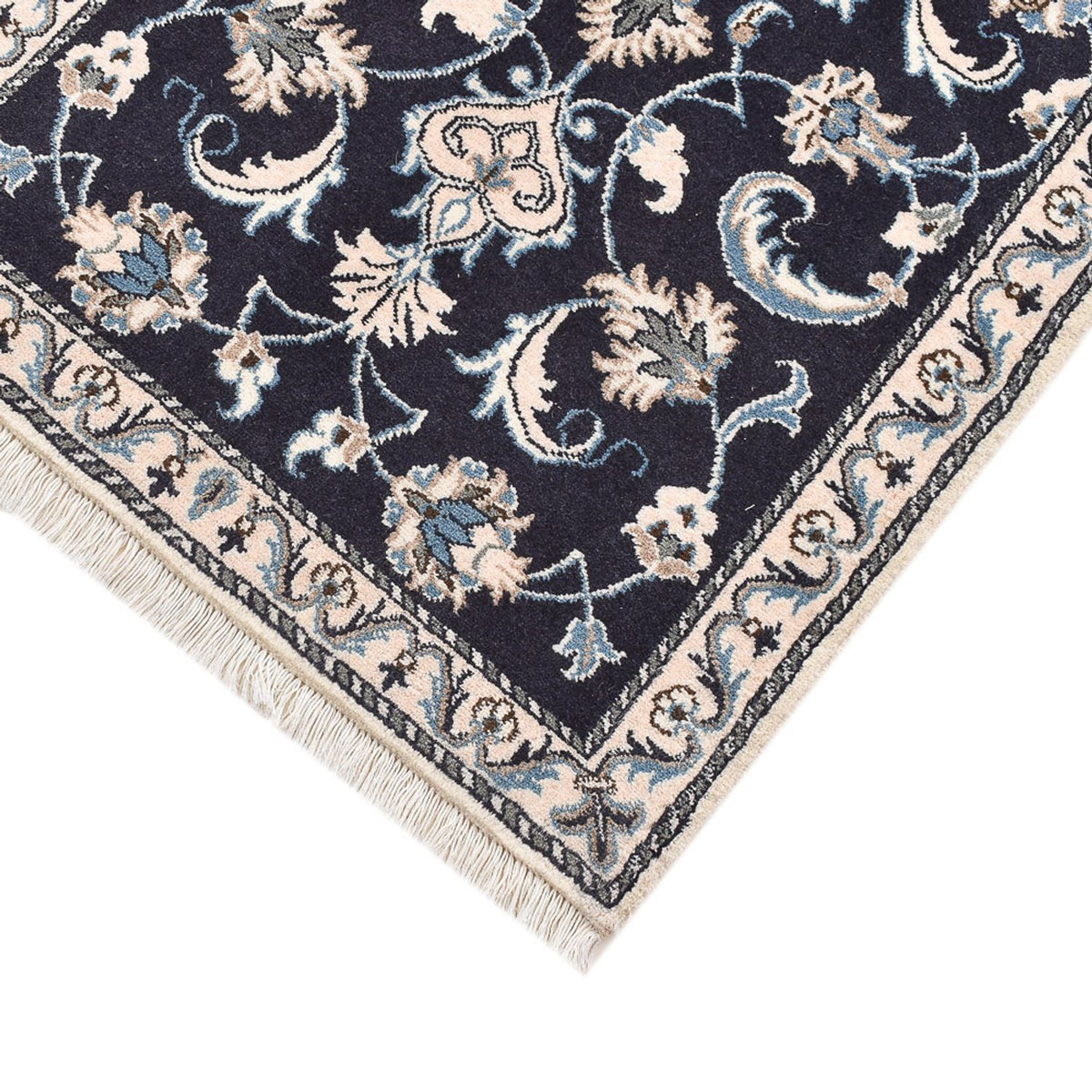 Alfombra persa - Nain - 136 x 70 cm - azul oscuro