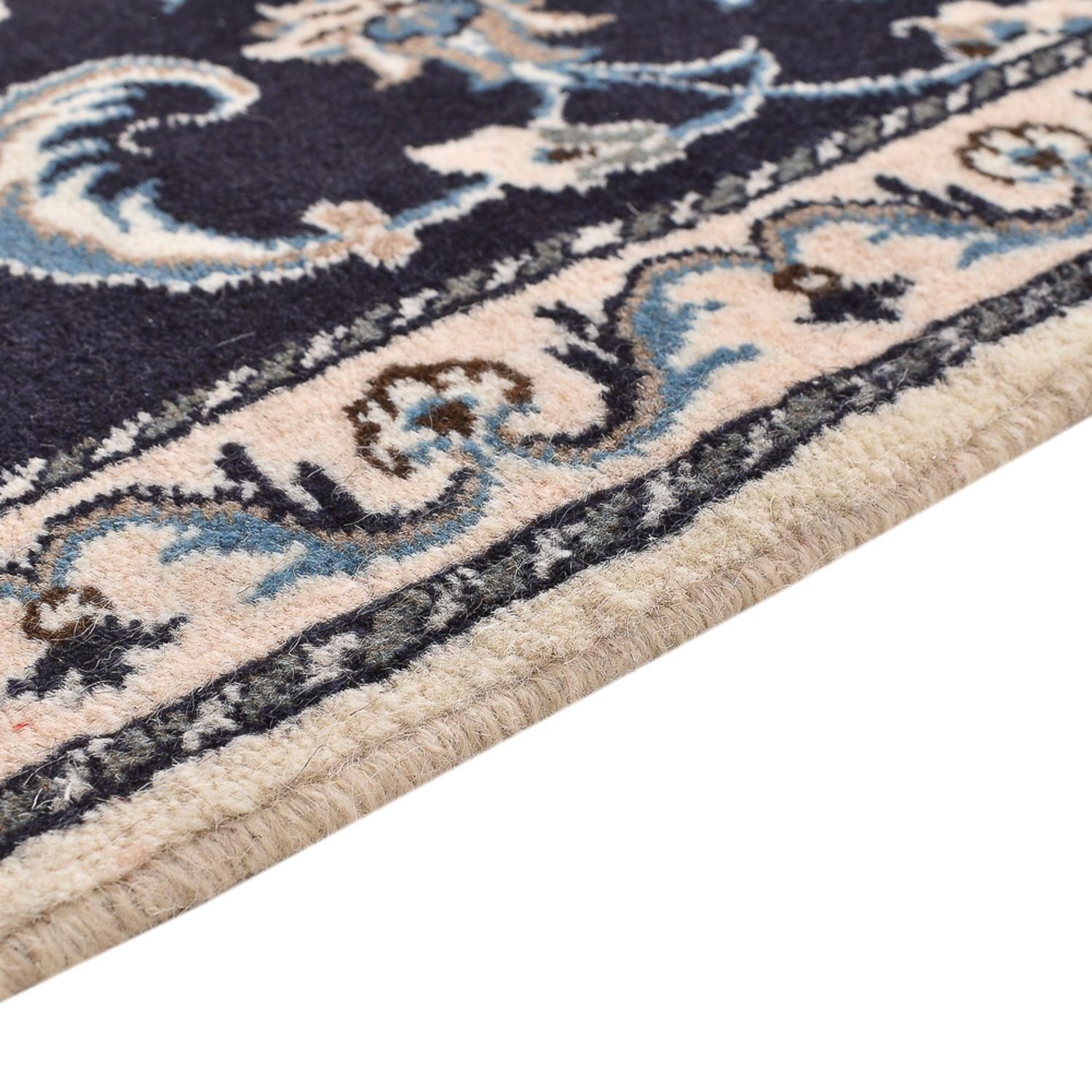 Alfombra persa - Nain - 136 x 70 cm - azul oscuro