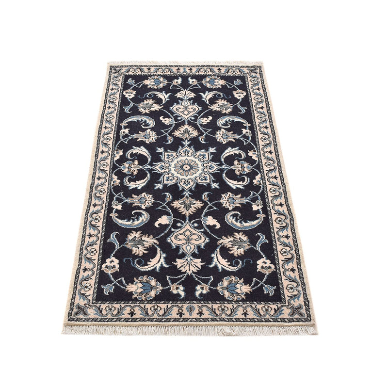 Alfombra persa - Nain - 136 x 70 cm - azul oscuro