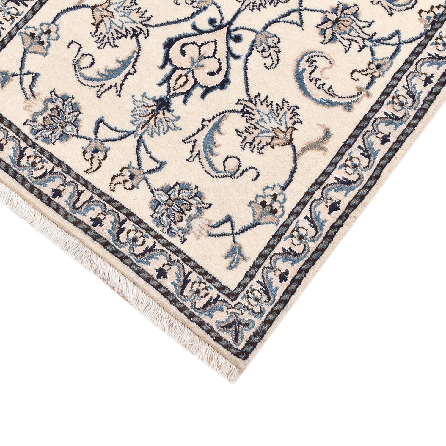Alfombra persa - Nain - 143 x 70 cm - gris claro