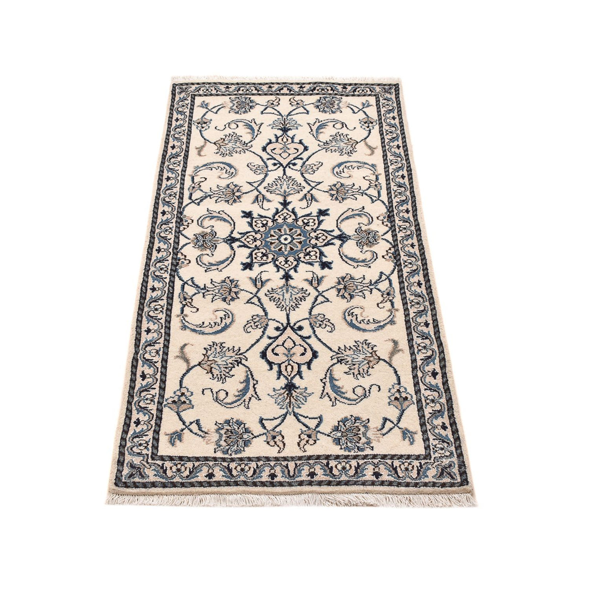 Alfombra persa - Nain - 143 x 70 cm - gris claro