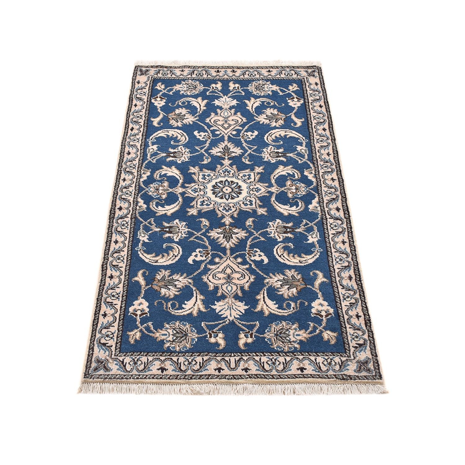 Alfombra persa - Nain - 136 x 70 cm - azul