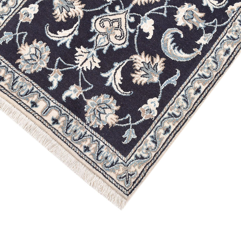 Alfombra persa - Nain - 145 x 68 cm - azul oscuro