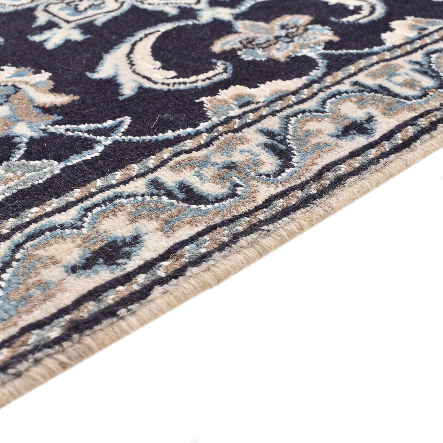 Alfombra persa - Nain - 145 x 68 cm - azul oscuro