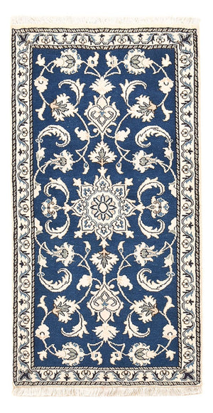 Alfombra persa - Nain - 135 x 69 cm - azul