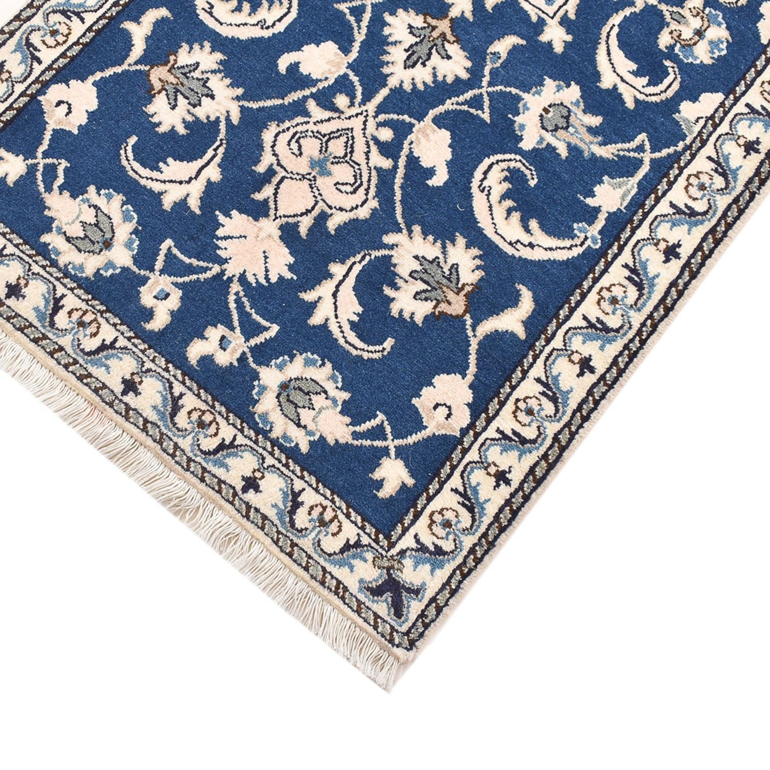 Alfombra persa - Nain - 135 x 69 cm - azul