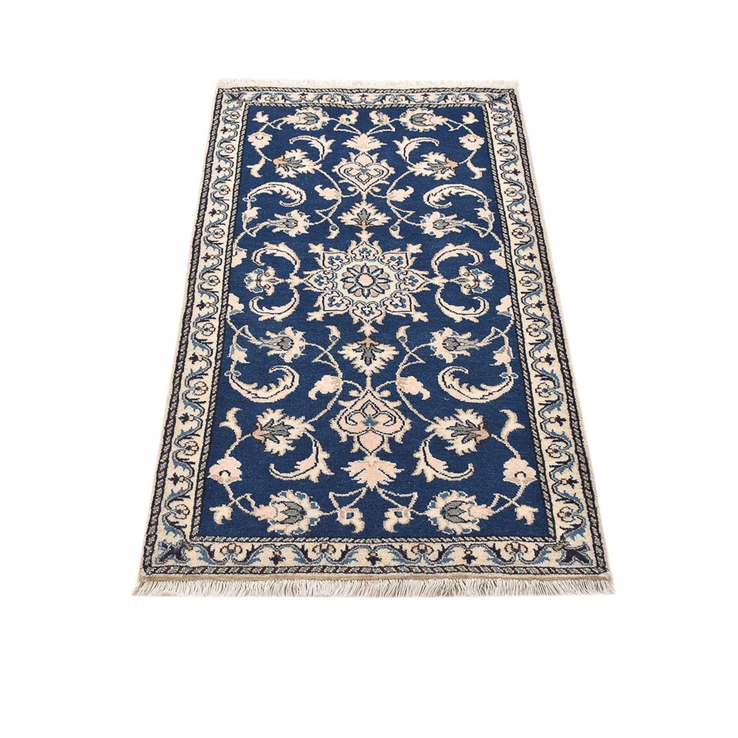 Alfombra persa - Nain - 135 x 69 cm - azul
