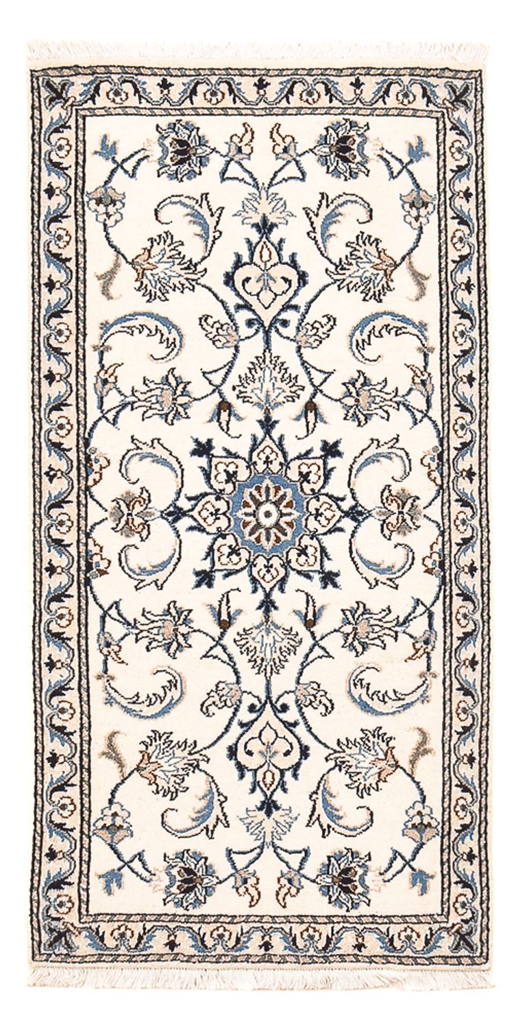 Alfombra persa - Nain - 141 x 69 cm - gris claro