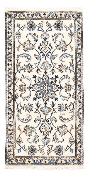 Alfombra persa - Nain - 141 x 69 cm - gris claro