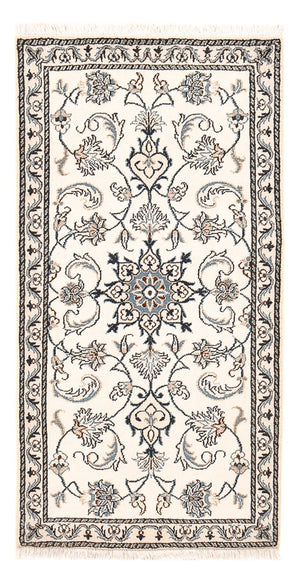 Alfombra persa - Nain - 136 x 67 cm - gris claro