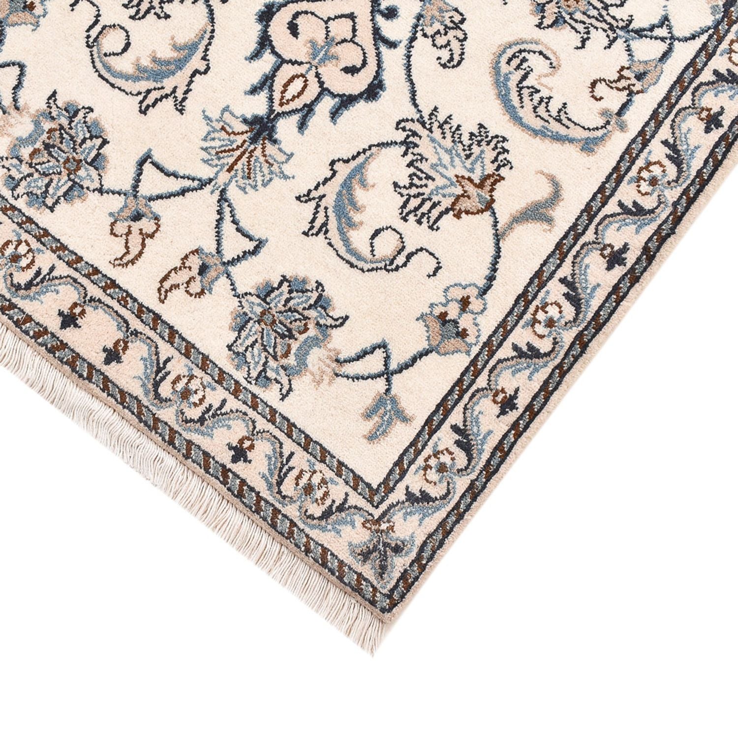 Alfombra persa - Nain - 136 x 67 cm - gris claro
