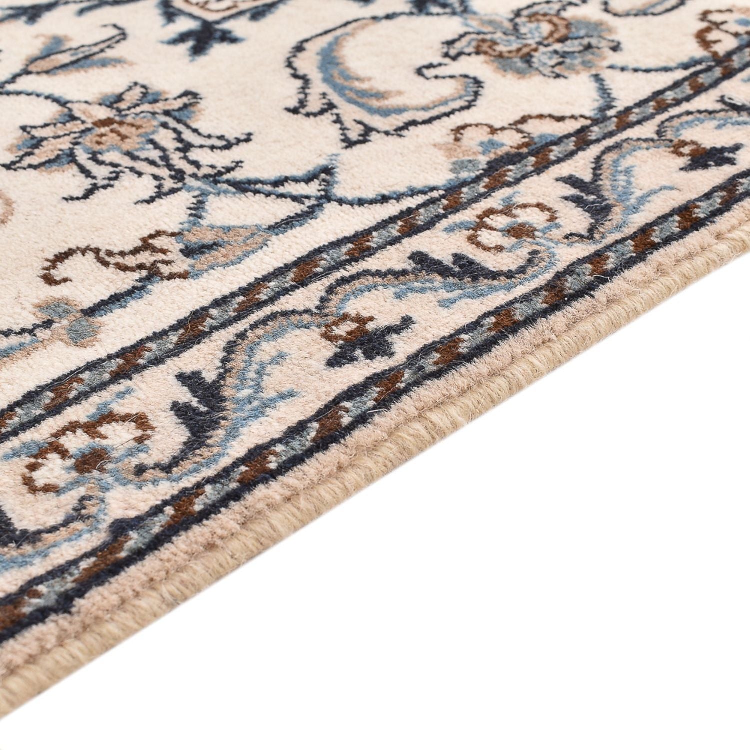 Alfombra persa - Nain - 136 x 67 cm - gris claro