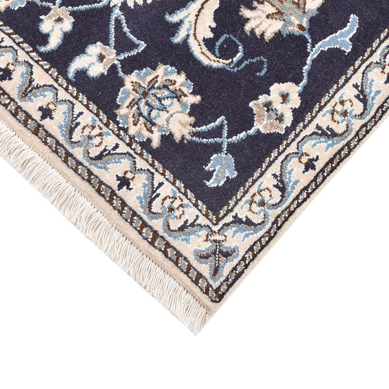 Alfombra persa - Nain - 139 x 68 cm - azul oscuro