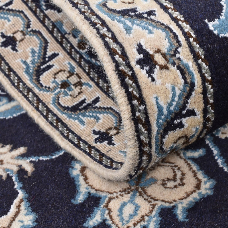 Alfombra persa - Nain - 139 x 68 cm - azul oscuro